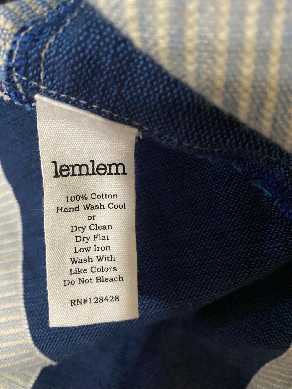 lemlem Navy Blue Cotton Men's Jeans